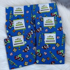 New Super Mario World Nintendo Fat Quarter Lot of 6 by Springs Creative Retro